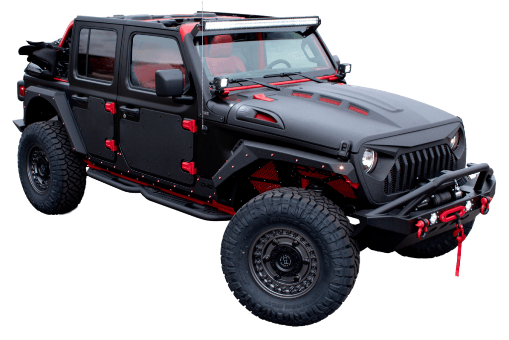 front, angled profile view of the Ultimate Jeep